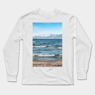 Winter Okanagan Lake and Mountains View Long Sleeve T-Shirt